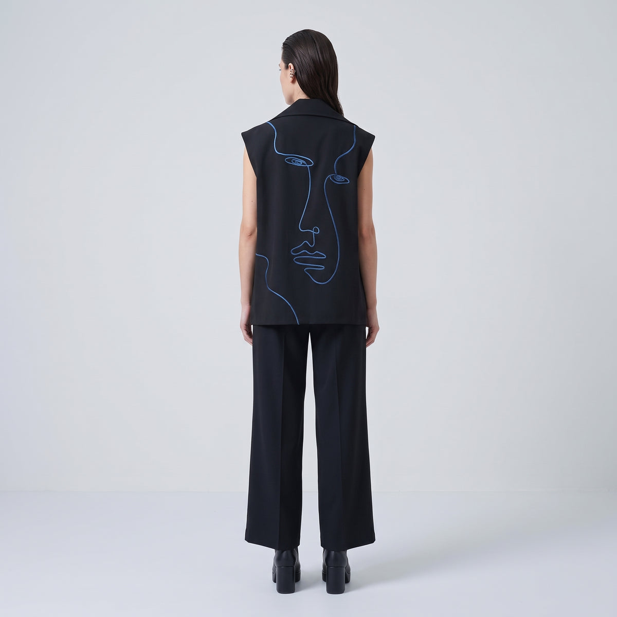 AHMED AMER Abstract Embroidered Tailored Vest - view 5