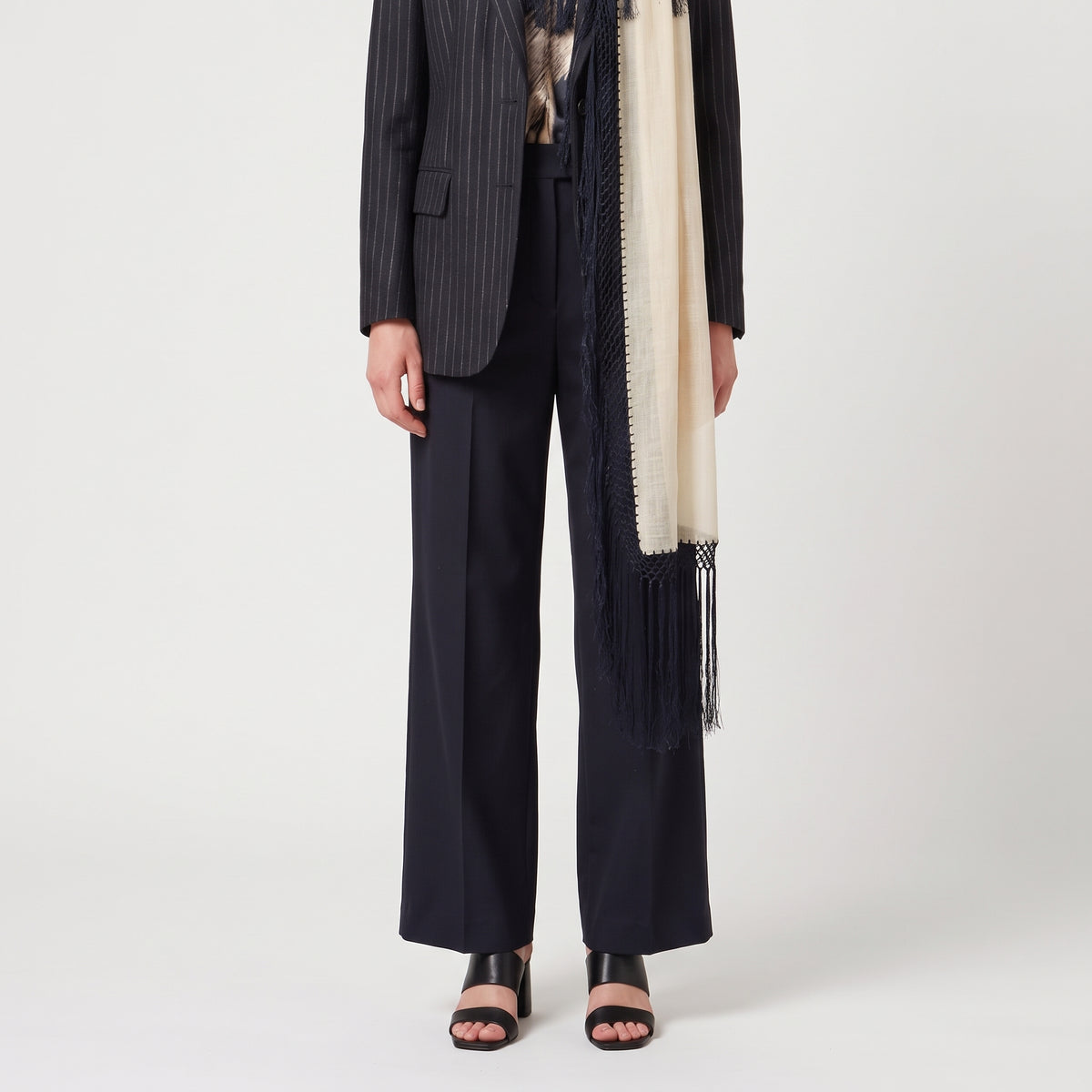 DRIES VAN NOTEN Fringed Linen Blend Scarf - view 5