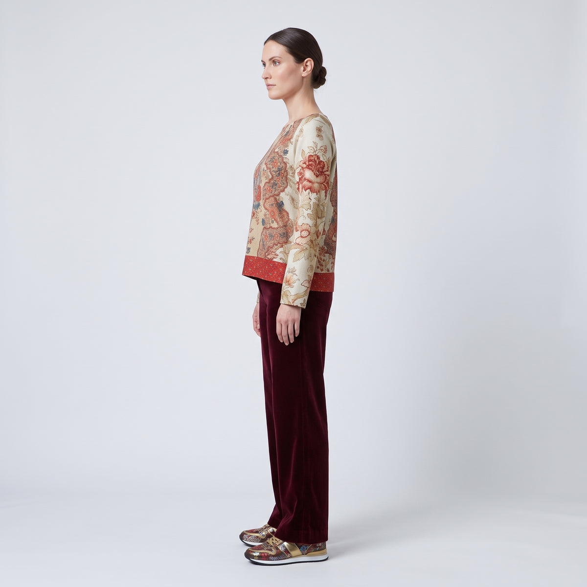 Floral Tapestry Long Sleeve Top