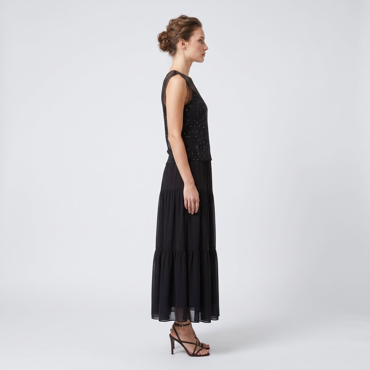 ALBERTA FERRETTI Black Fishnet Sleeveless Top - view 4
