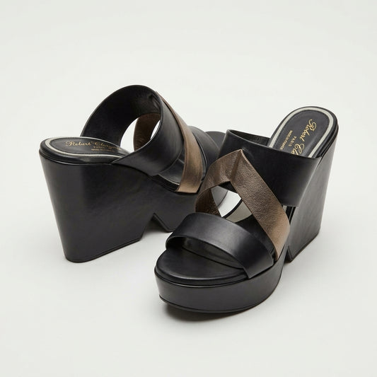 Metallic Accent Platform Sandals