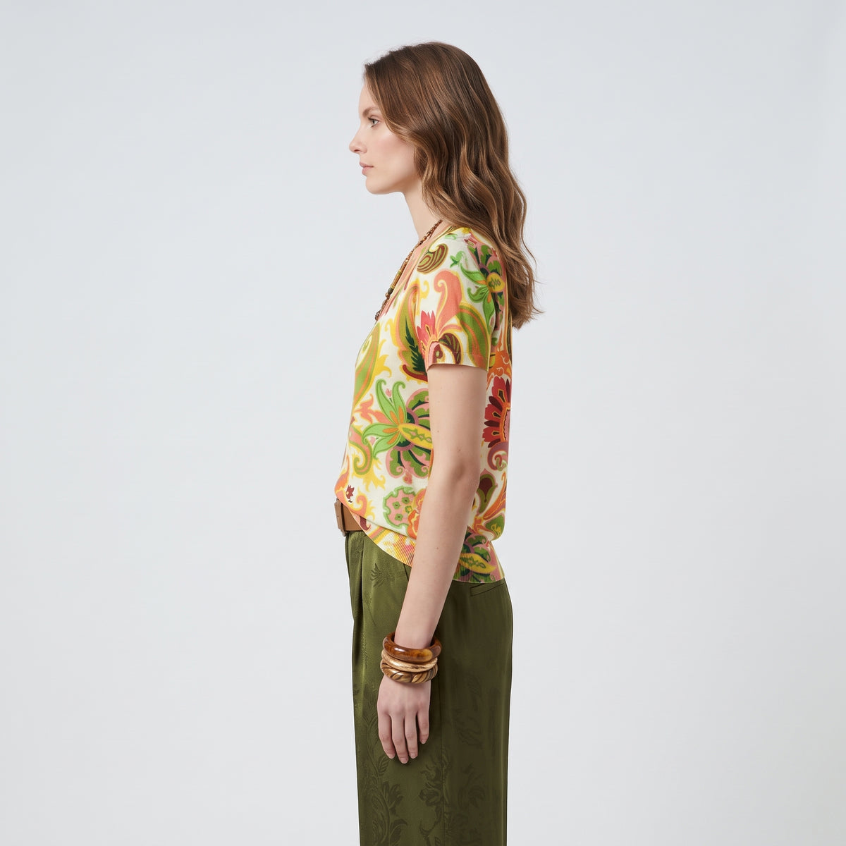 Vibrant Paisley Knit Top