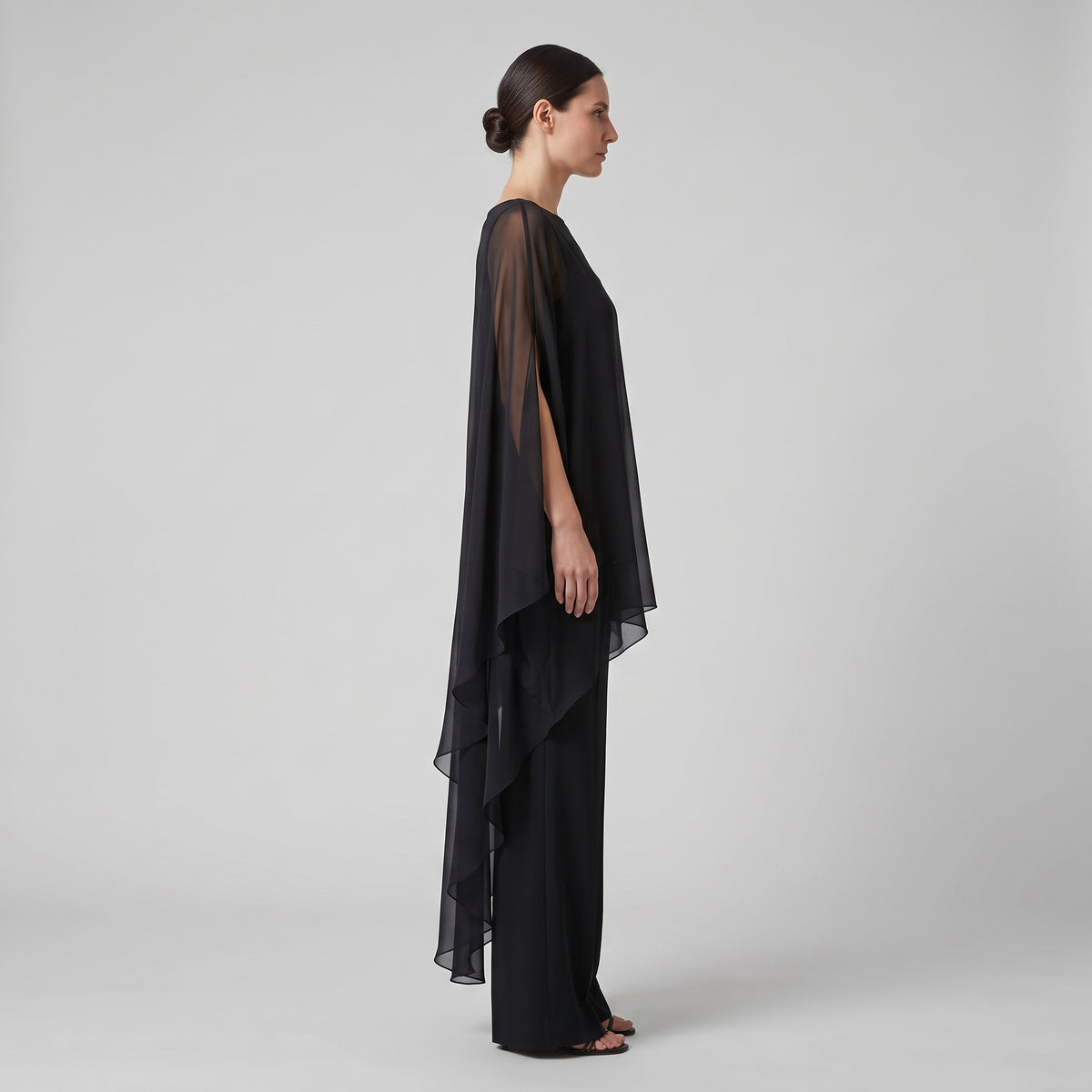 Elegant Draped Cape Jumpsuit