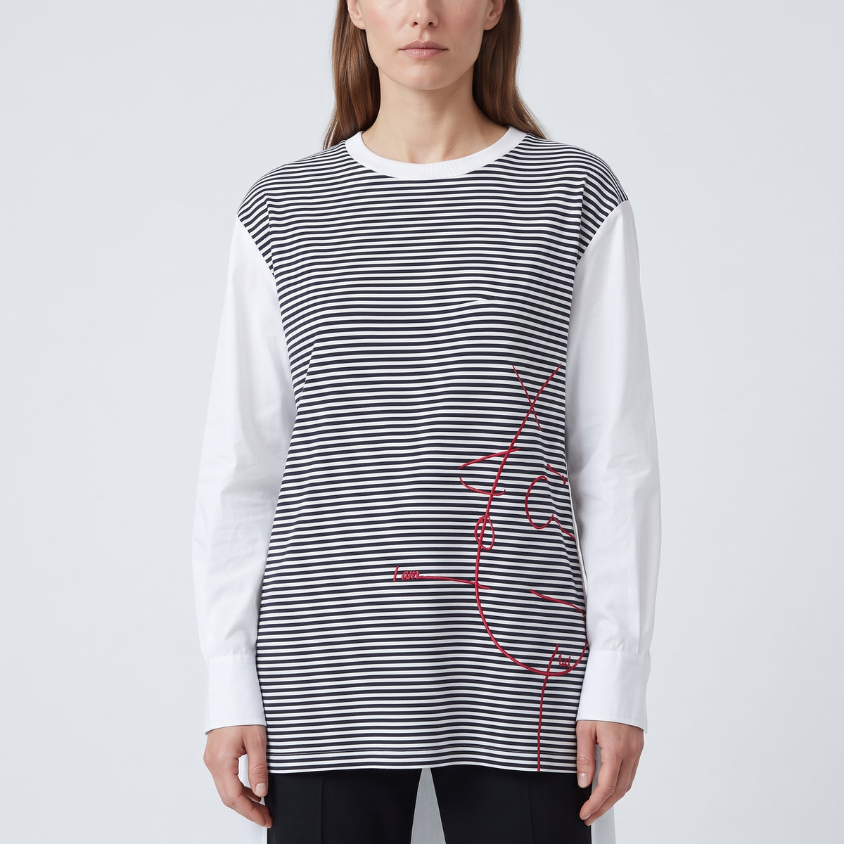 PLAN C Striped Panel Graphic Top - view 2