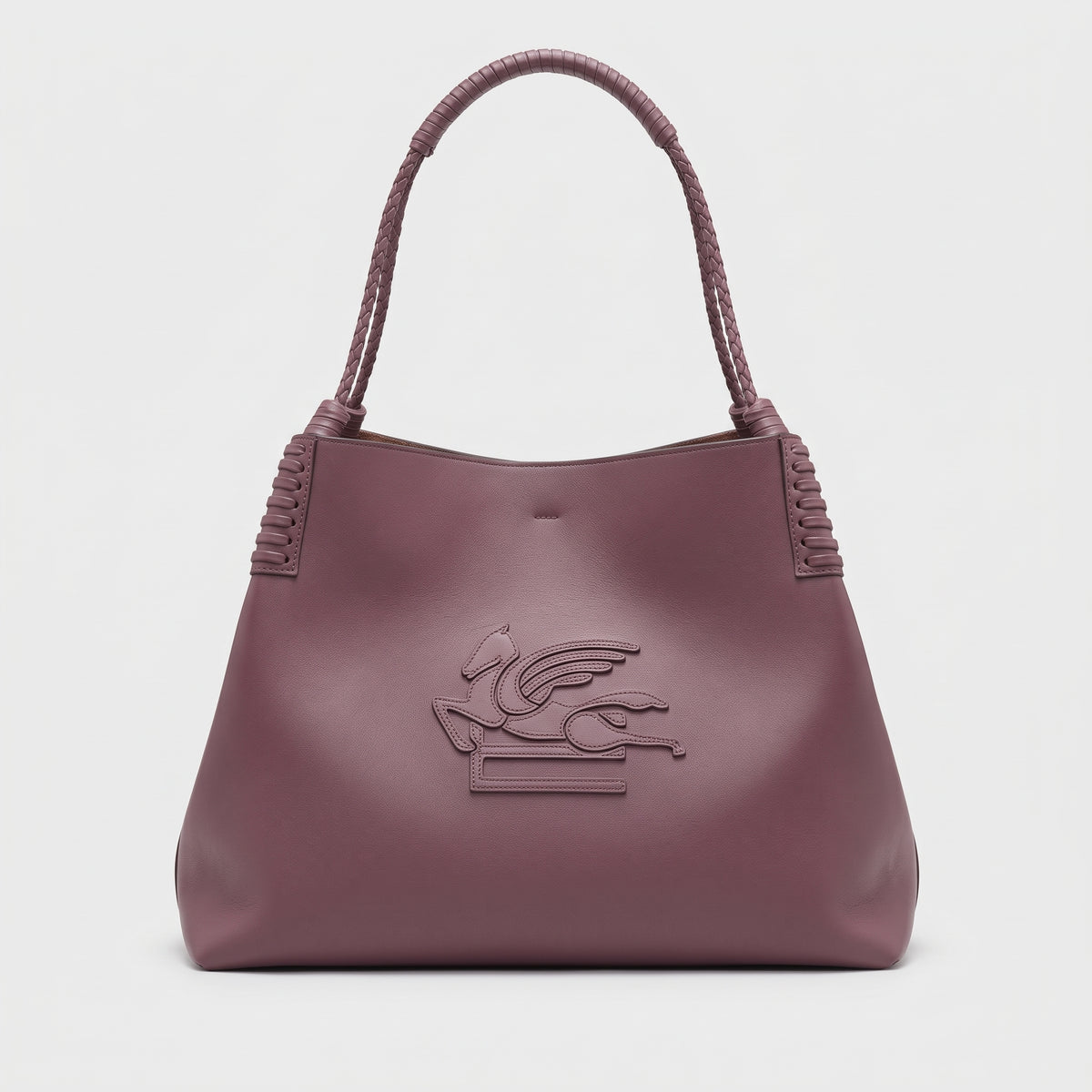 ETRO Embossed Leather Bordeaux Shopping Bag