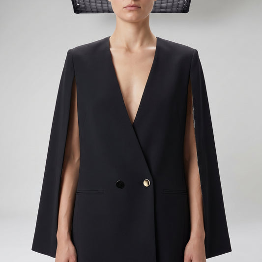 Tailored Minimalist Double-Breasted Jacket