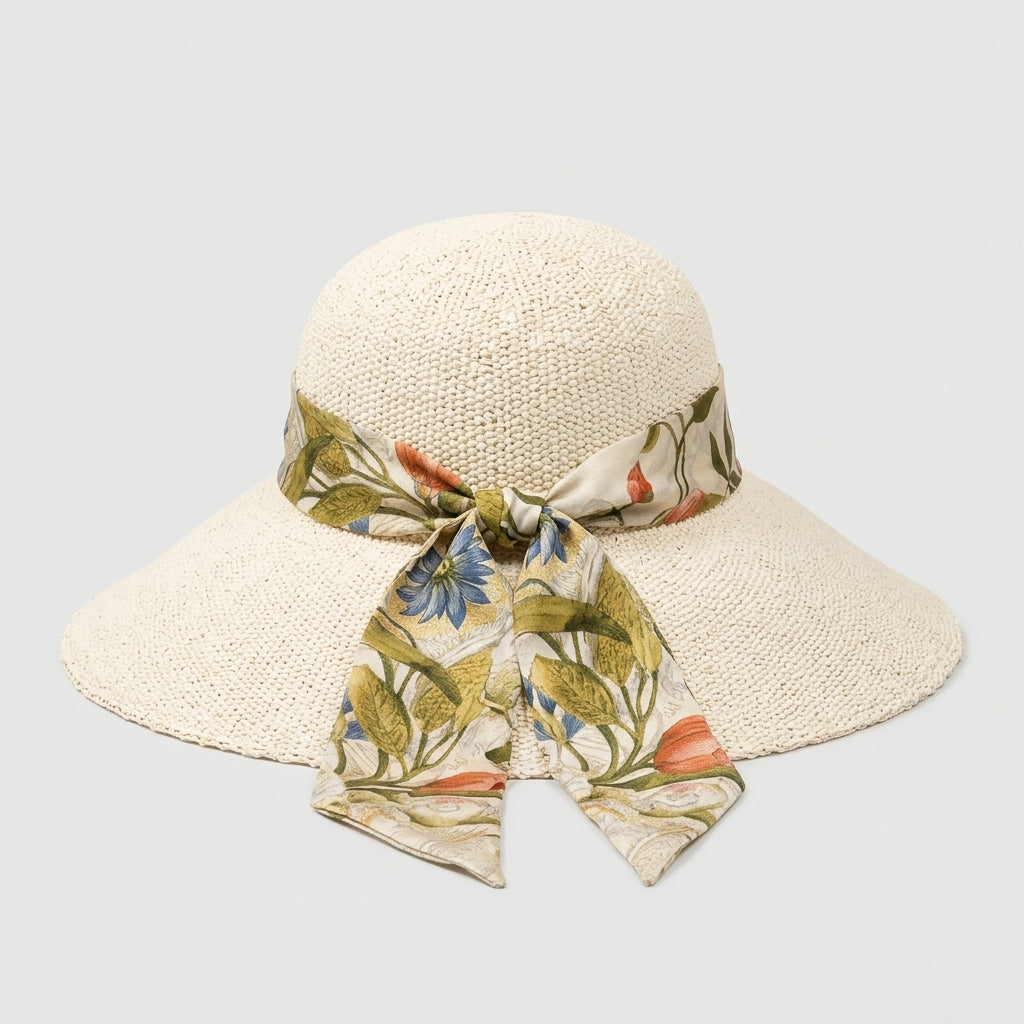 Wide-Brim Straw Sun Hat