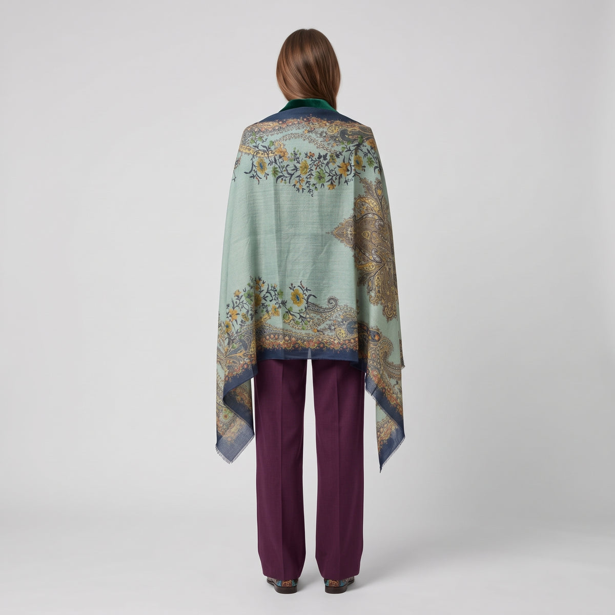 ETRO Paisley Floral Silk Wool Scarf - view 4
