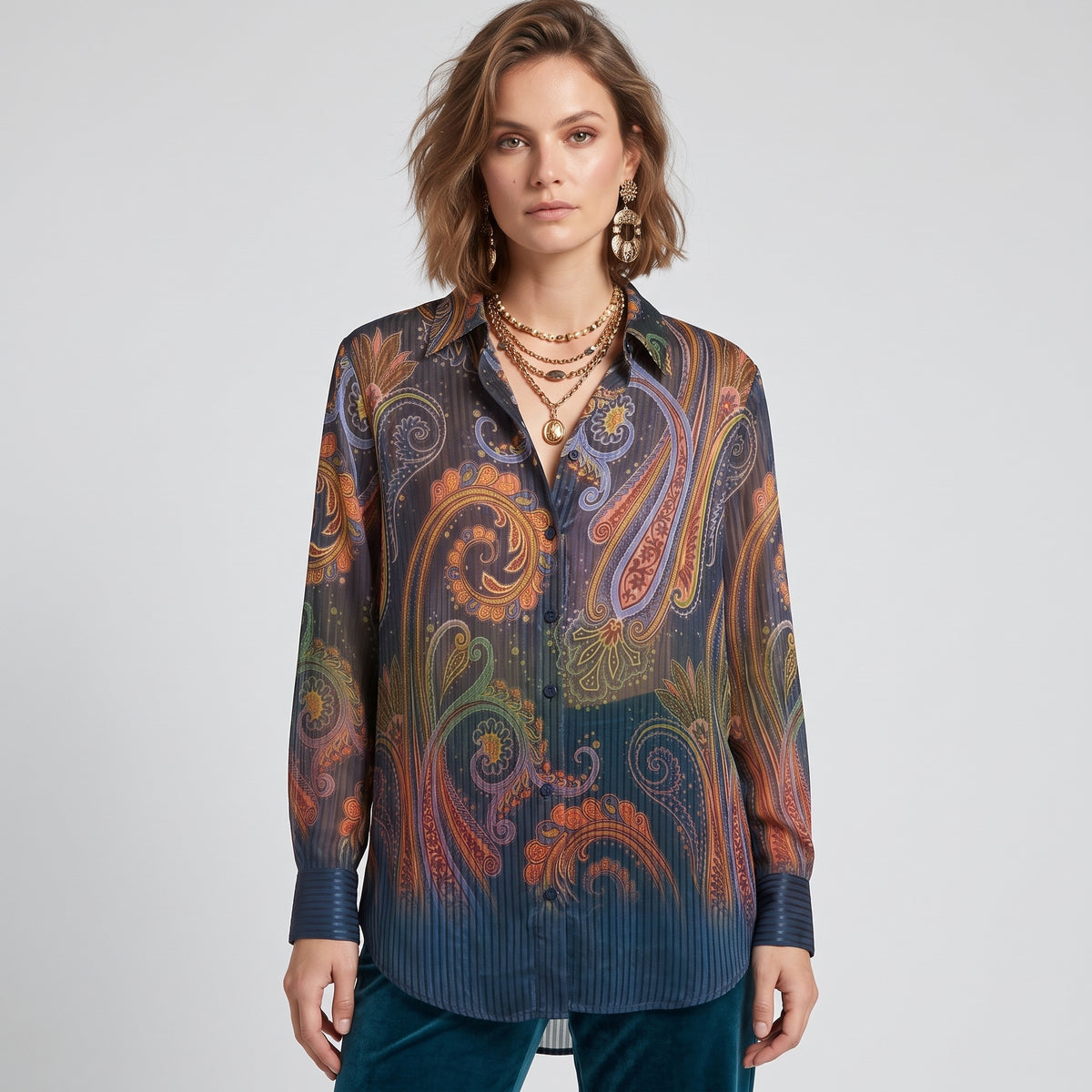 ETRO Multicolor Paisley Sheer Shirt - view 3