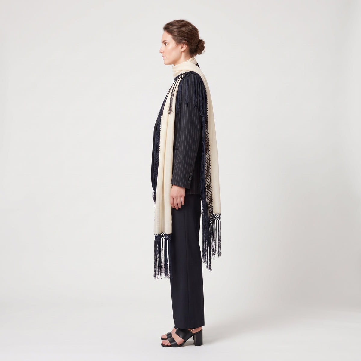 DRIES VAN NOTEN Fringed Linen Blend Scarf - view 3