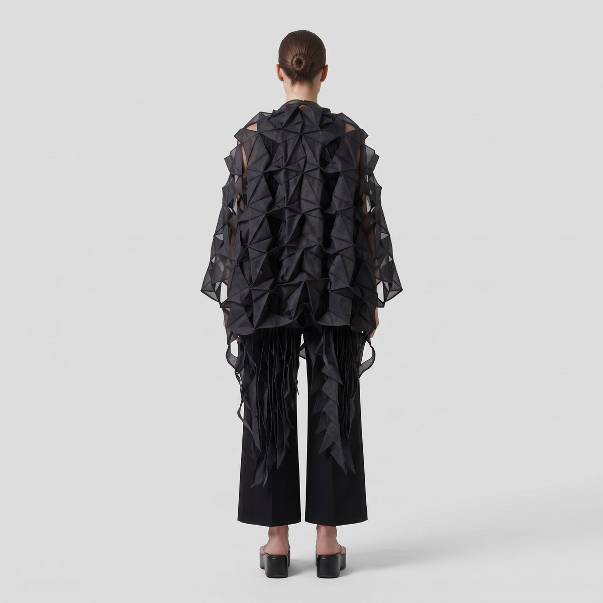 JUNYA WATANABE Architectural Geometric Black Overlay Jacket - view 4