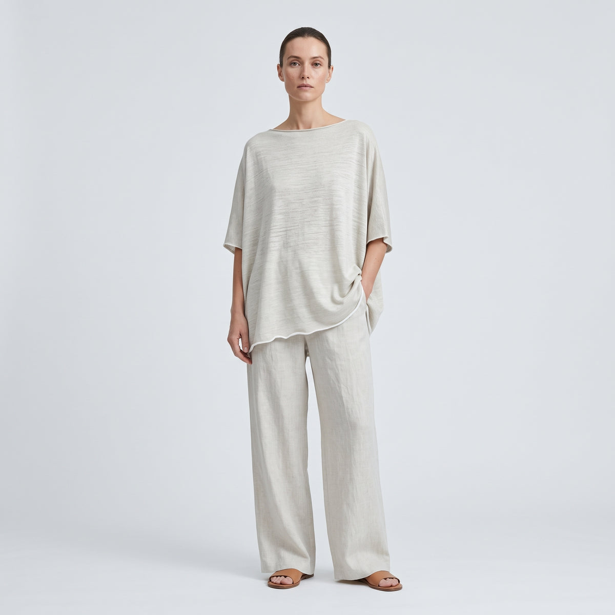 Oversized Sand Knit Tee
