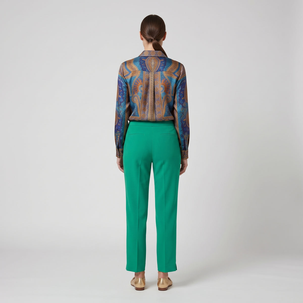 ETRO Vibrant Green Tailored Ankle Trousers - view 5