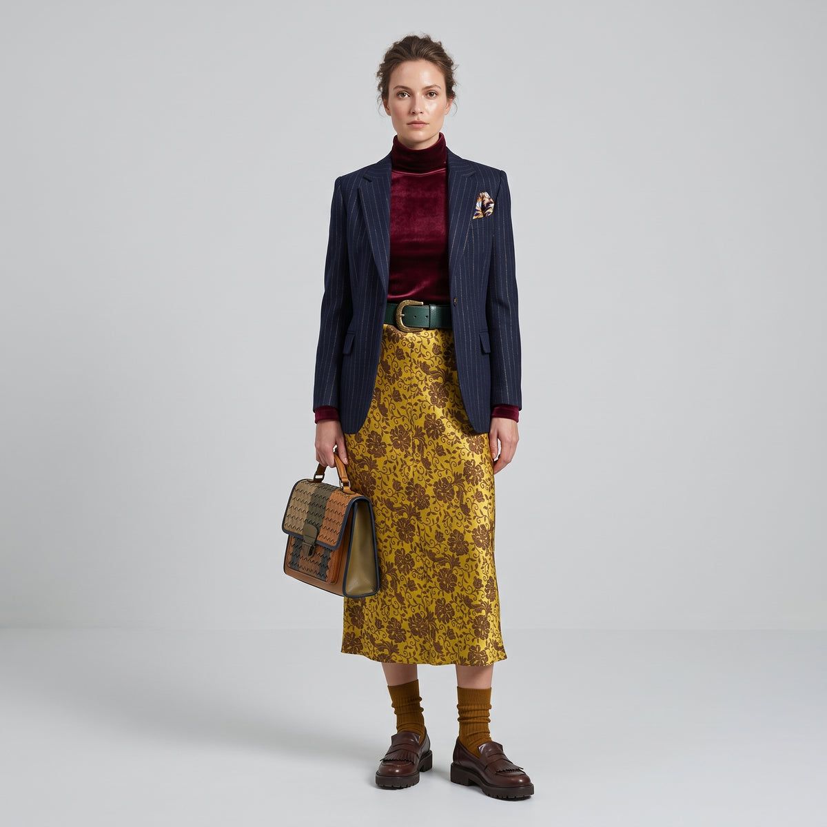 DRIES VAN NOTEN Floral Jacquard Midi Column Skirt - view 3