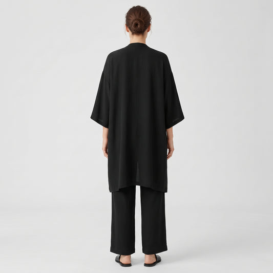 Flowing Black Open Front Jacket