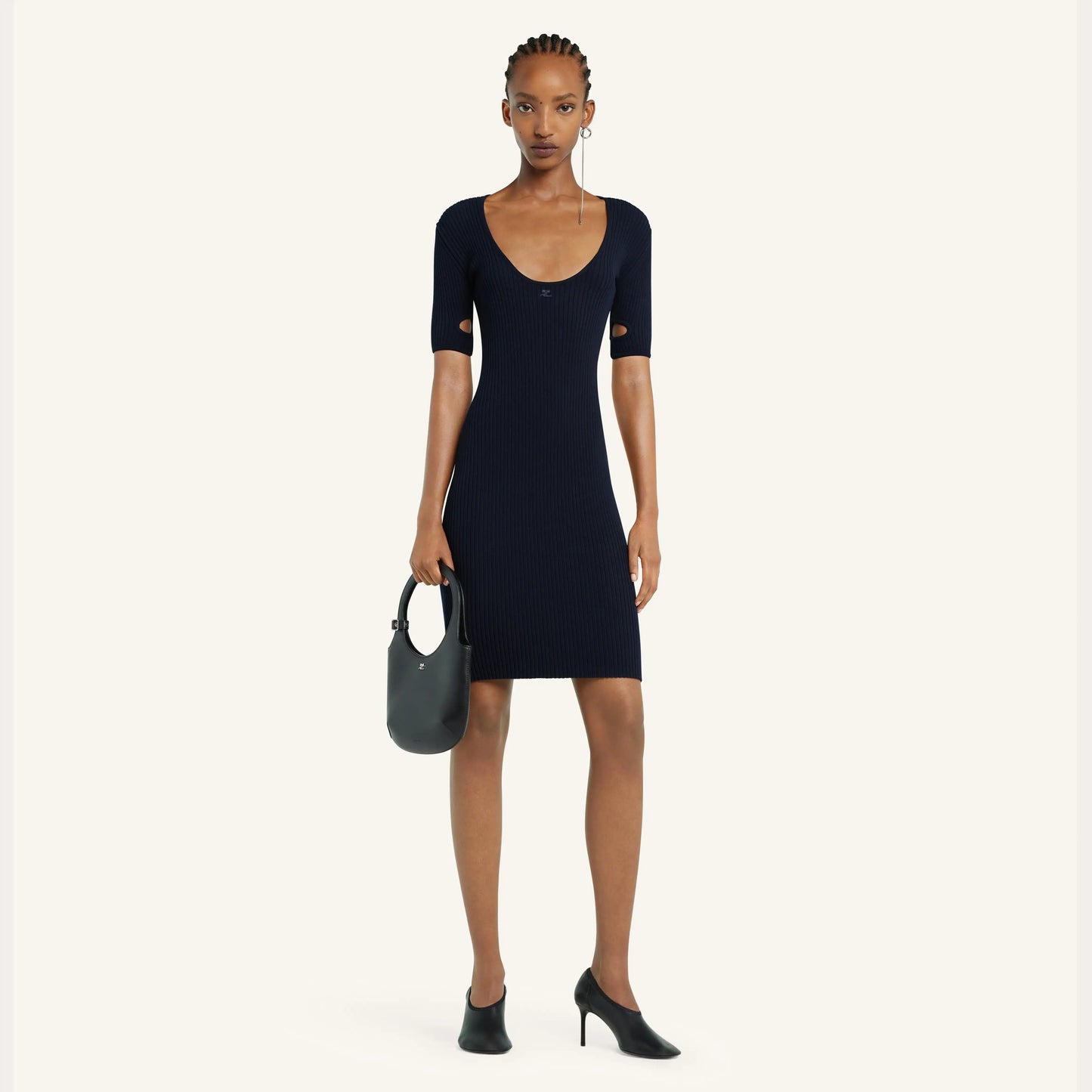 MINI CUT-OUT KNIT DRESS