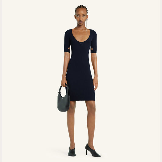 MINI CUT-OUT KNIT DRESS