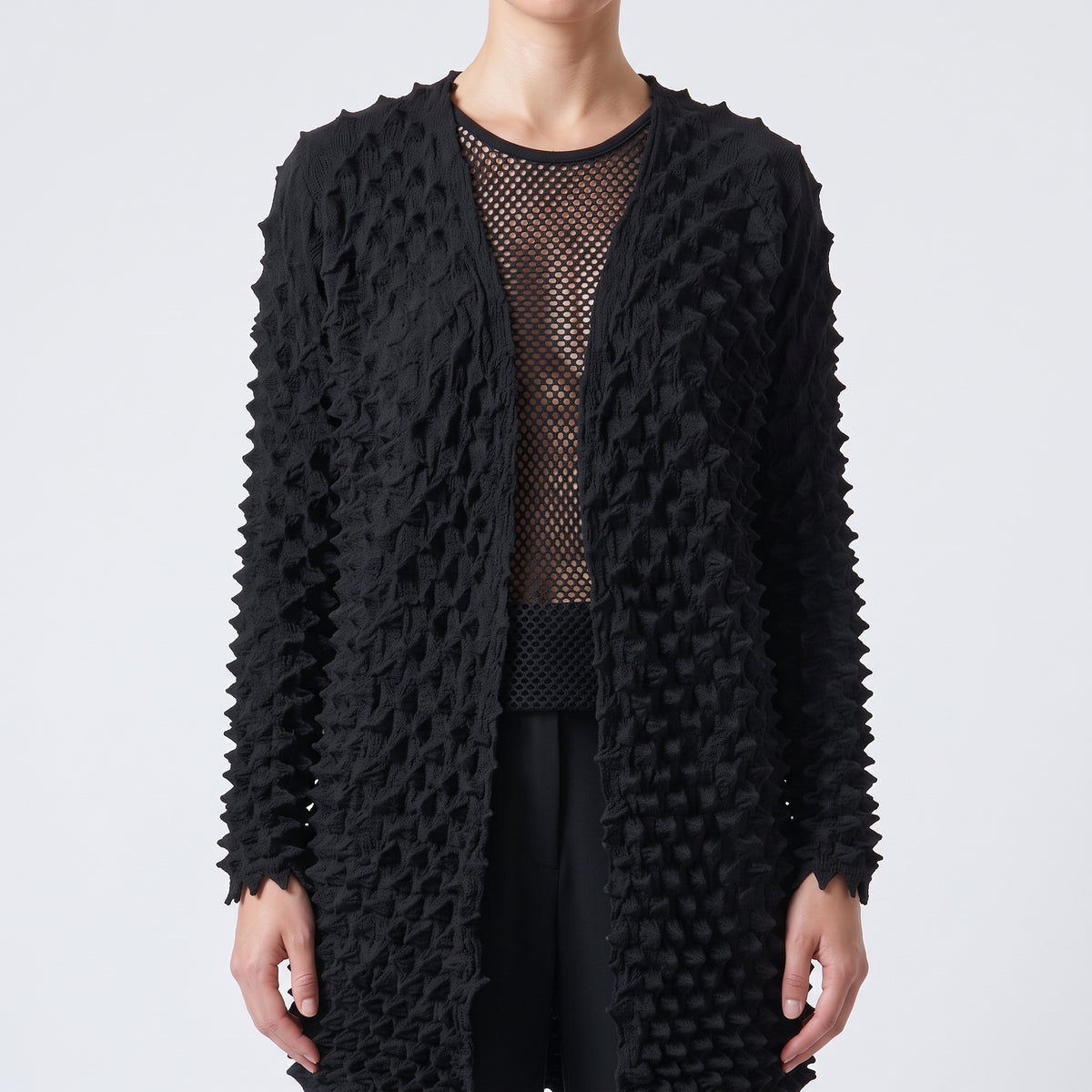 BUNZABURO Textured Shibori Open Cardigan - view 2