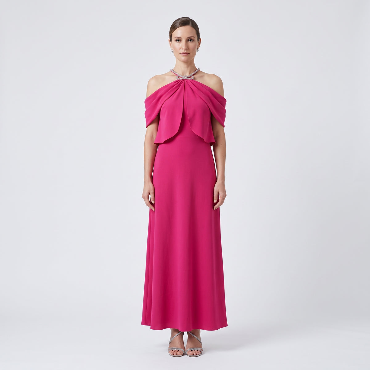 Fuchsia Halter Neck Gown