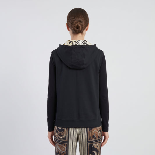 ETRO Hooded Zip Up Cotton Vest - view 2
