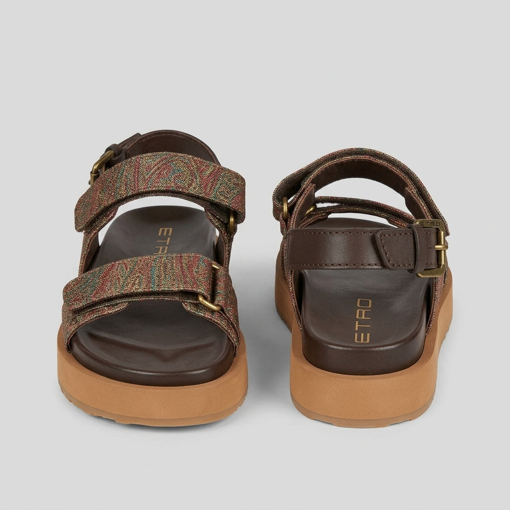 Paisley Print Platform Sandals