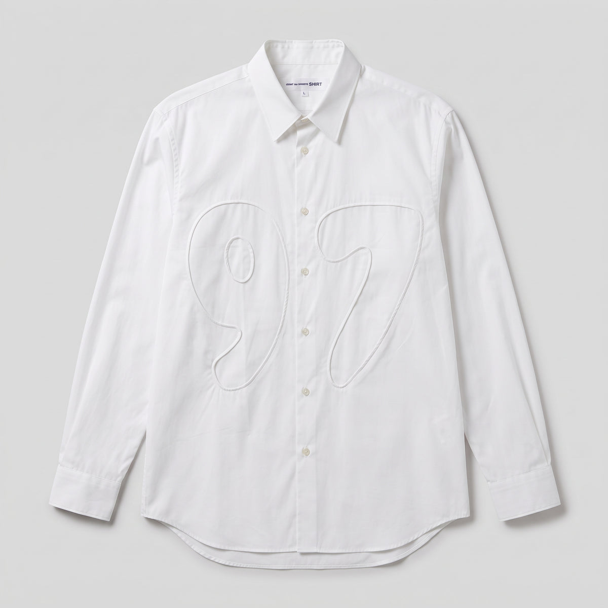 Embroidered Graphic White Cotton Shirt