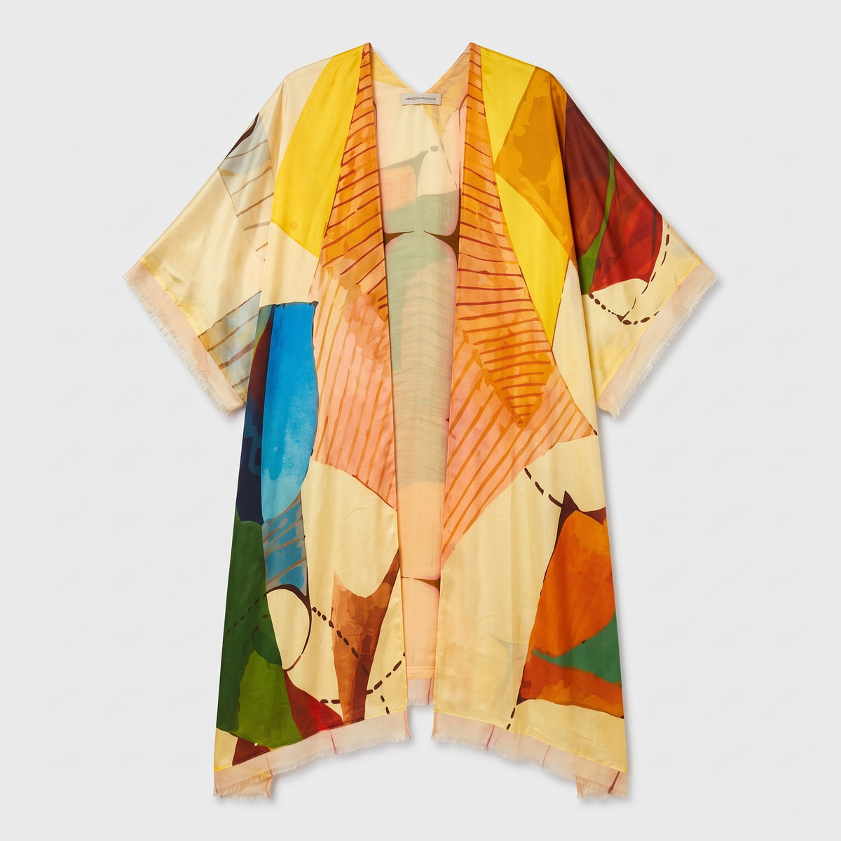 MAISON PASSAGE Abstract Print Geometric Kimono