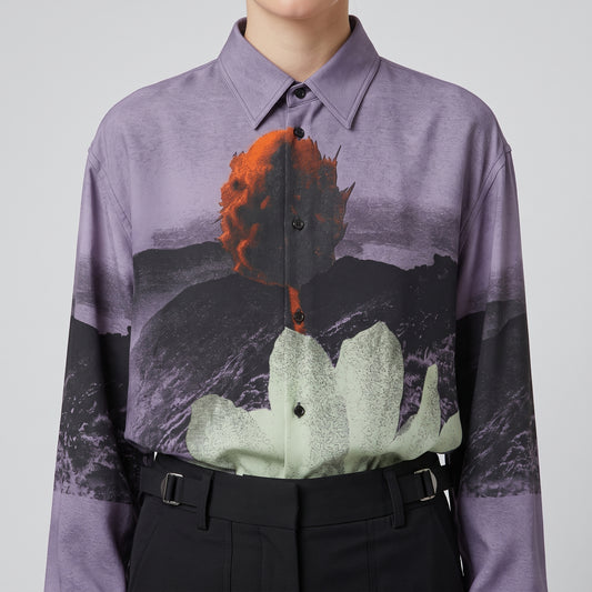 Lilac Floral Graphic Printed Shirt