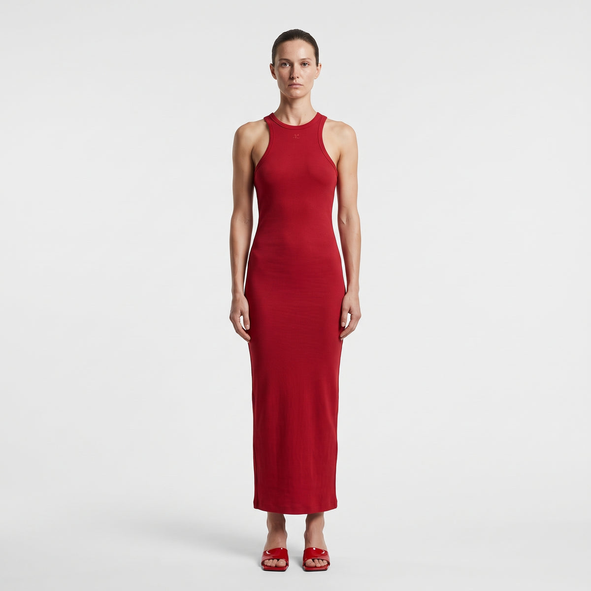 Ribbed Racerback Midi Dress