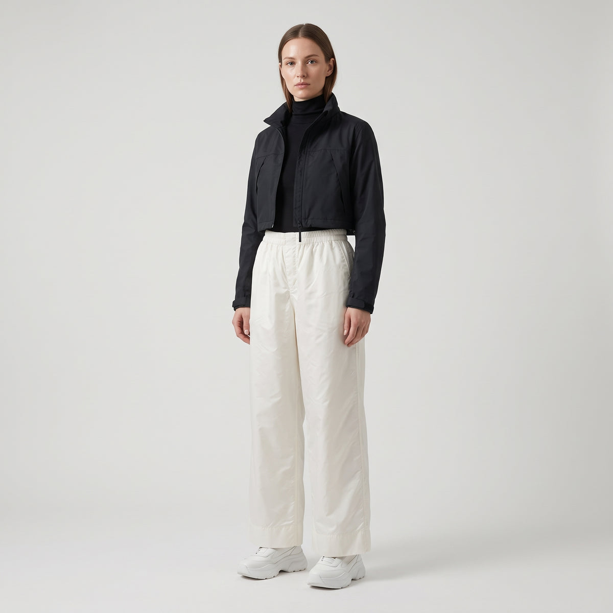 Minimalist Wide-Leg White Trousers