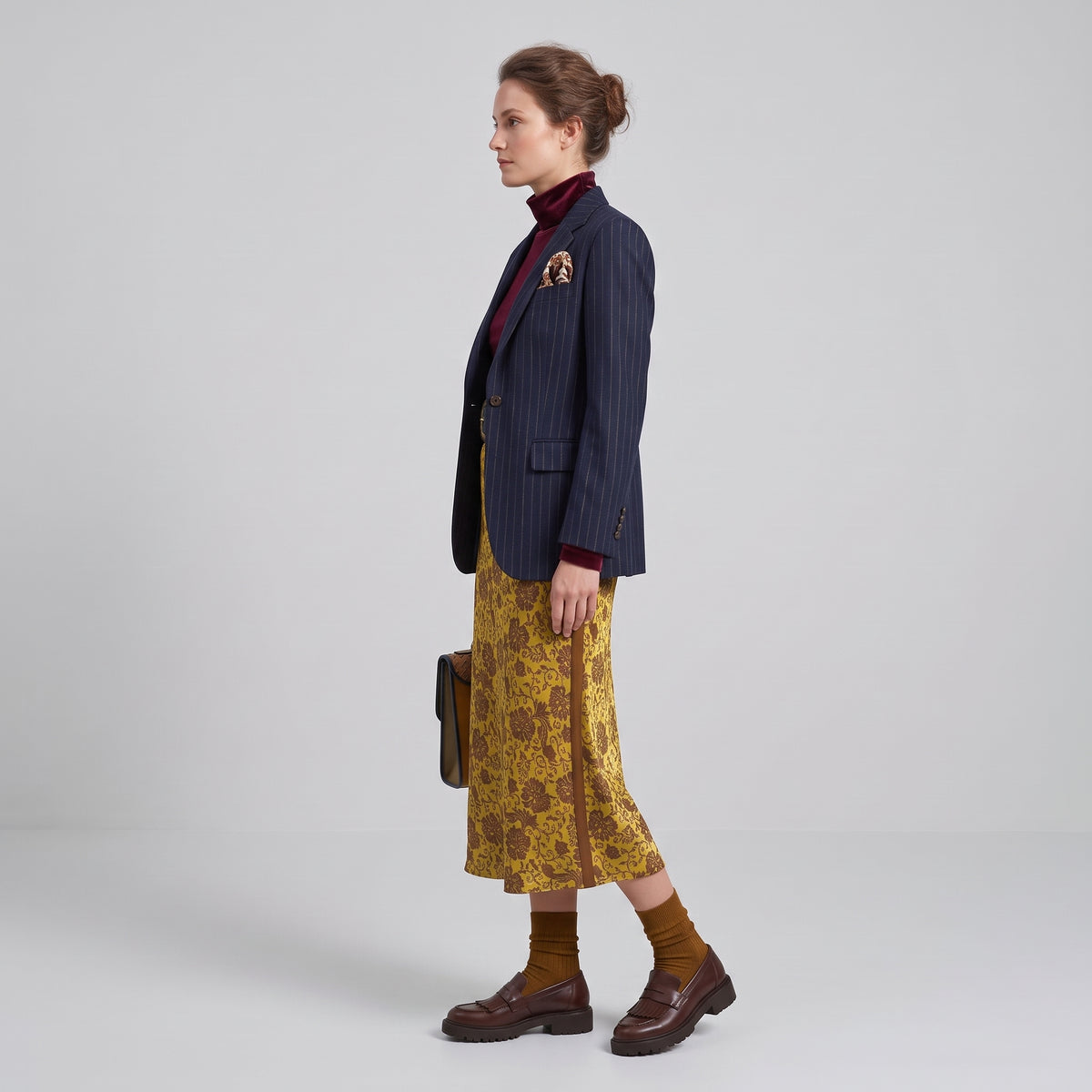 DRIES VAN NOTEN Floral Jacquard Midi Column Skirt - view 4