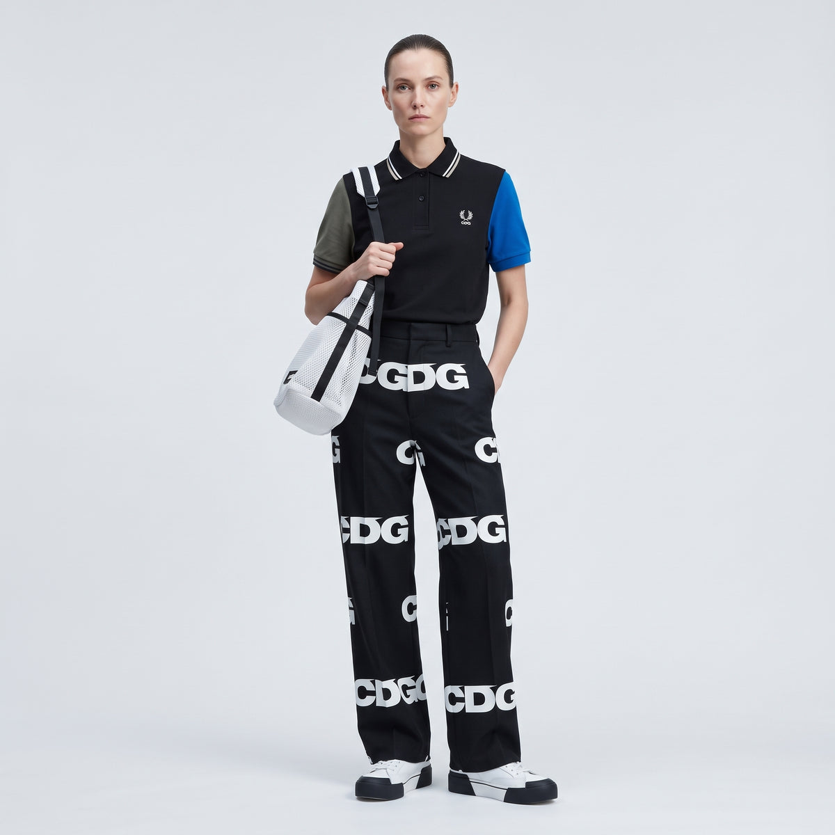CDG CDG Colorblock Cotton Polo Shirt - view 3