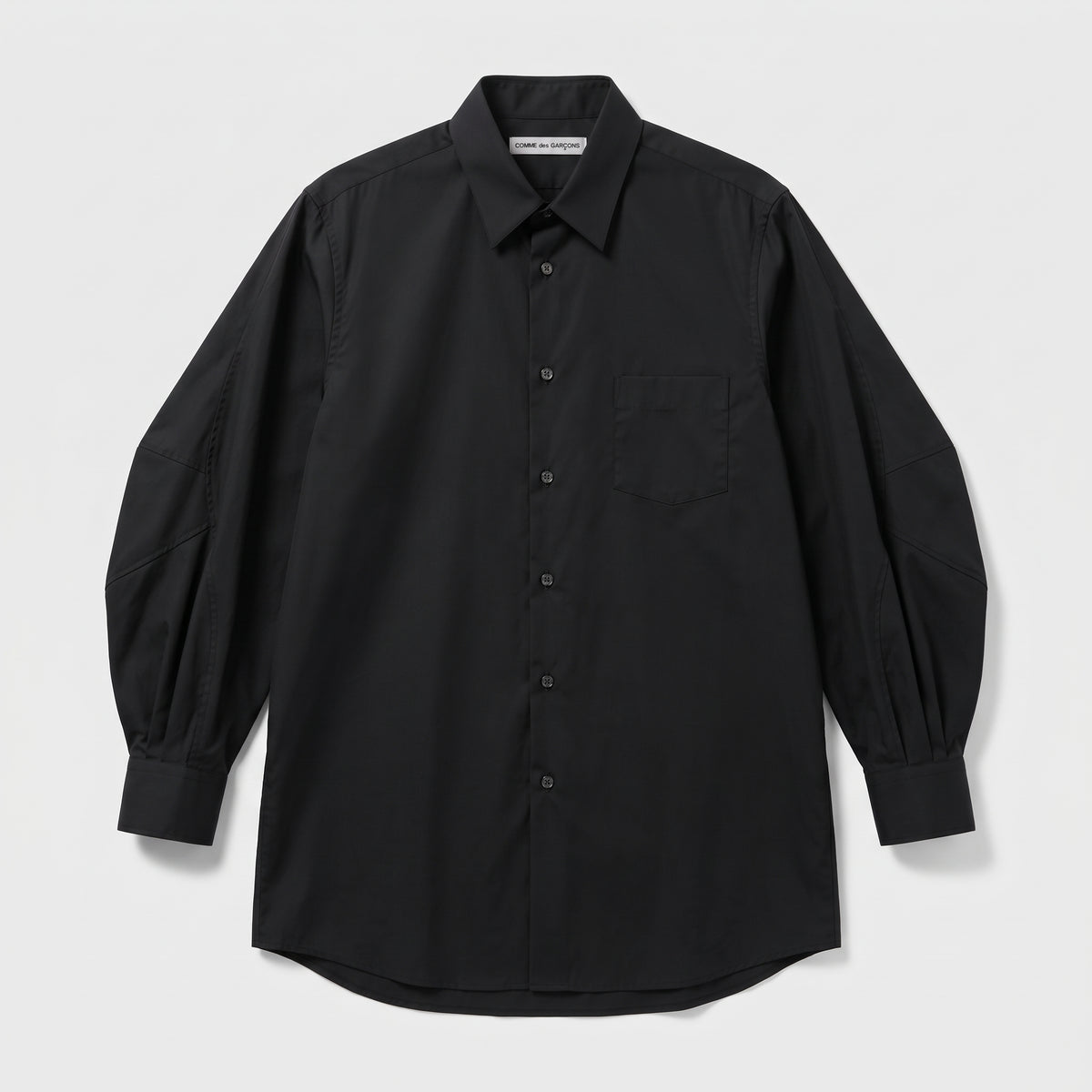 COMME DES GARCONS Structured Sleeve Black Button-Down