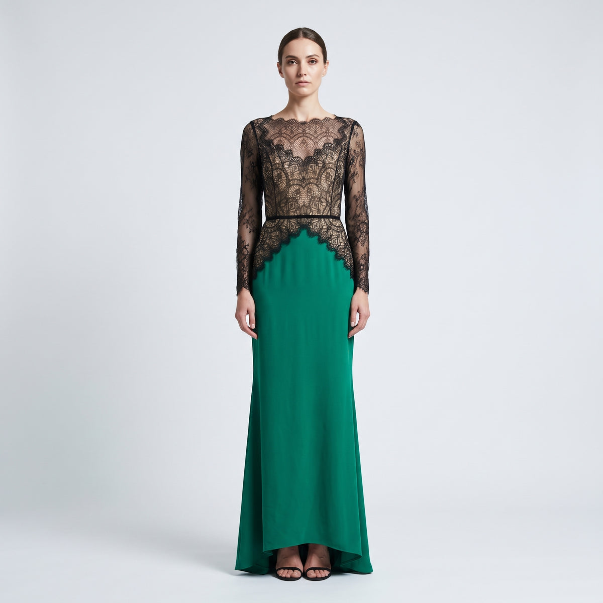 Lace Bodice Emerald Gown