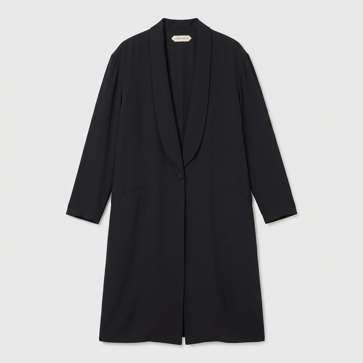 ALBERTA FERRETTI Elegant Longline Shawl Collar Jacket