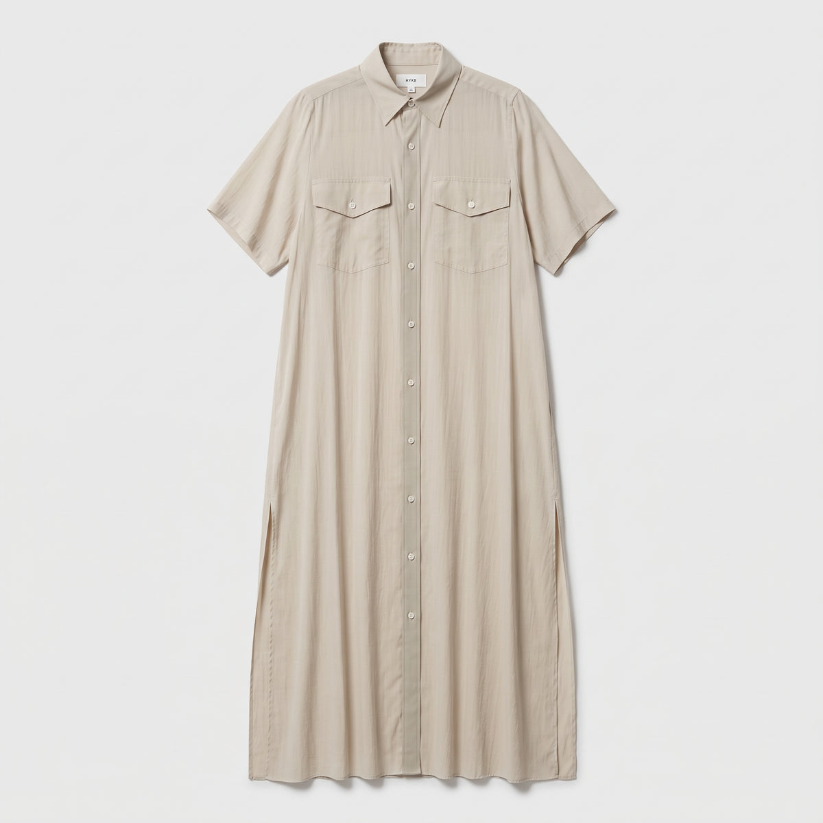HYKE Minimalist Beige Utility Midi Dress