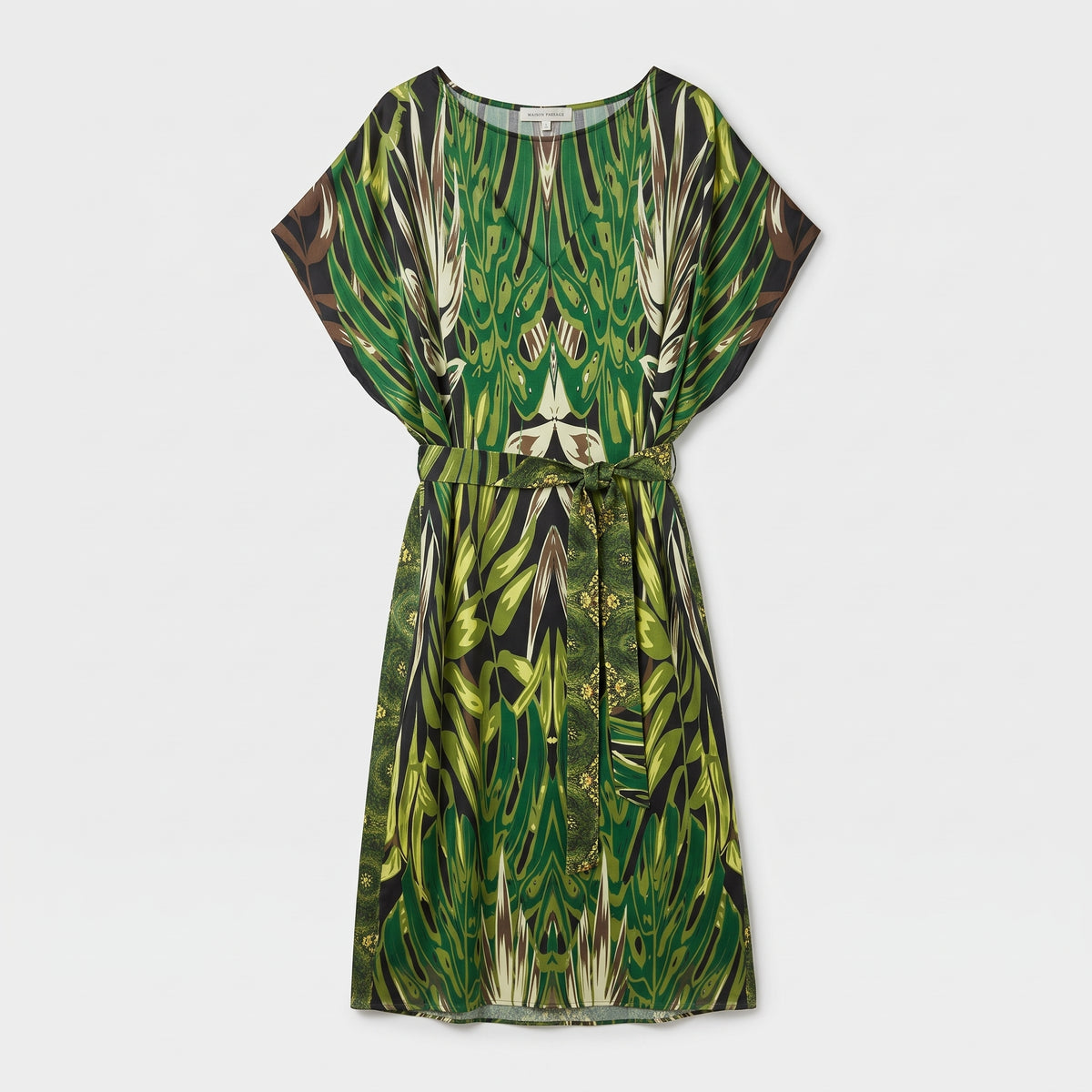 MAISON PASSAGE Jungle Print Belted Midi Dress
