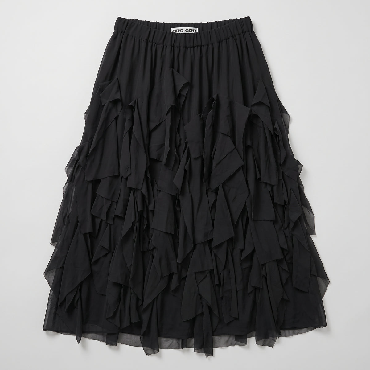 Tiered Ruffled Chiffon Midi Skirt
