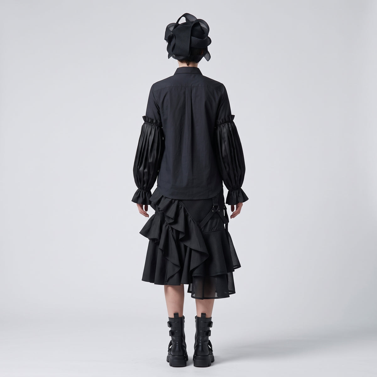 NOIR KEI NINOMIYA Avant-Garde Pleated Sleeve Shirt - view 5