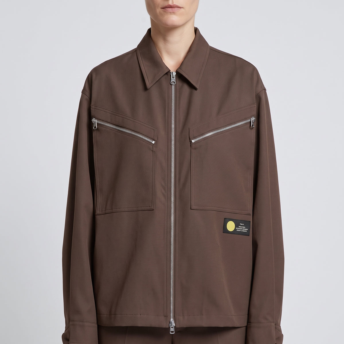 Zip-Up Utility Cotton Overshirt