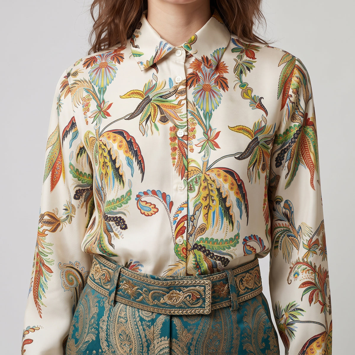 ETRO Tropical Print Silk Shirt - view 2