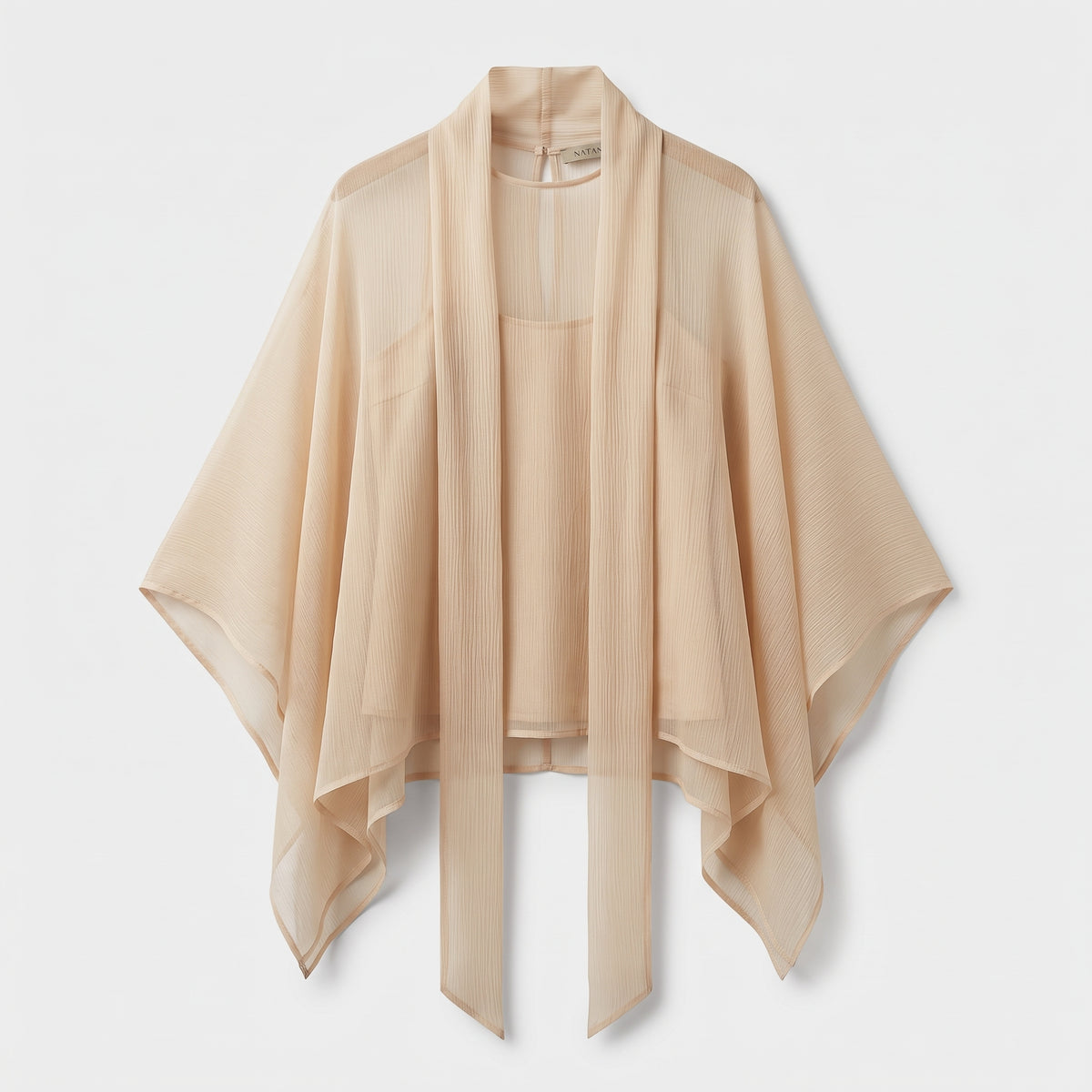Powder Pink Chiffon Cape Top