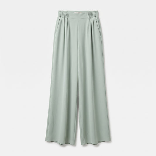 Mint Green Wide-Leg Trousers