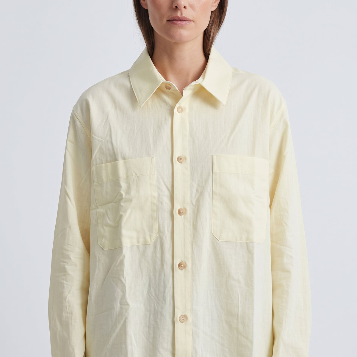 LE17SEPTEMBRE HOMME Pale Yellow Cotton Utility Shirt - view 2