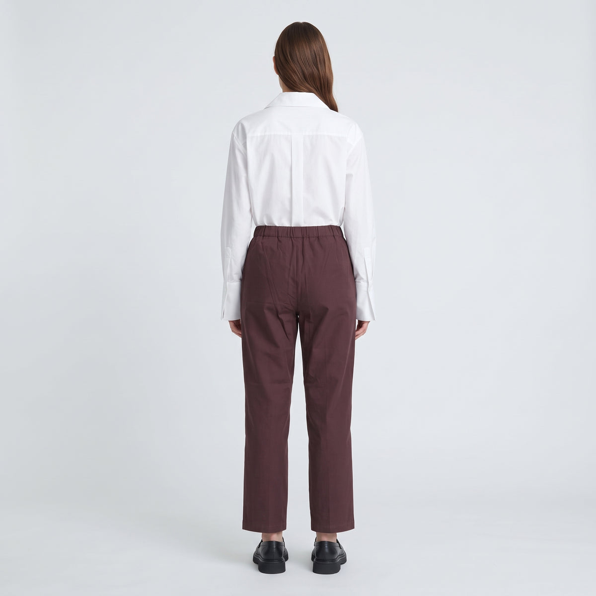 CM.100 Burgundy Tailored Straight Leg Trousers - view 5