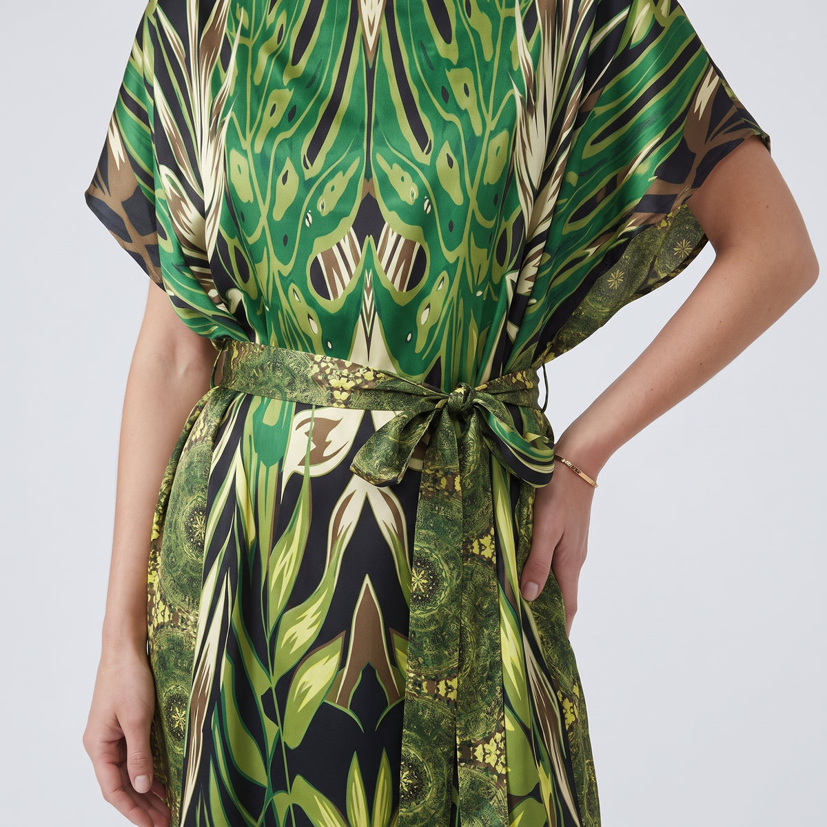 MAISON PASSAGE Jungle Print Belted Midi Dress - view 5
