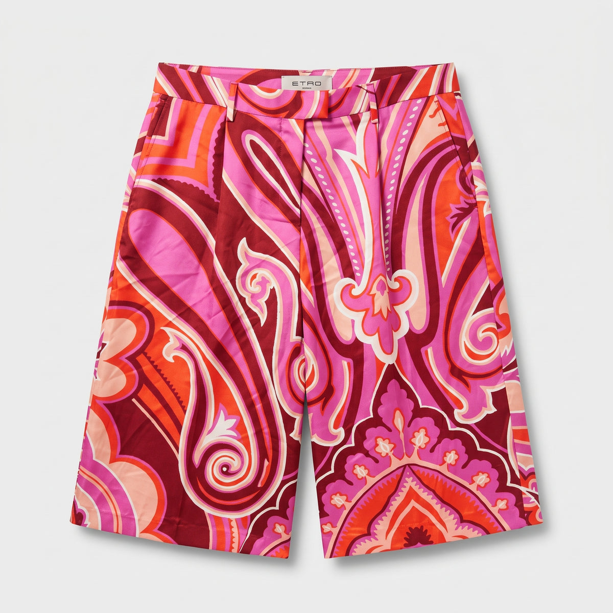 Fuchsia Paisley Wide Leg Trousers