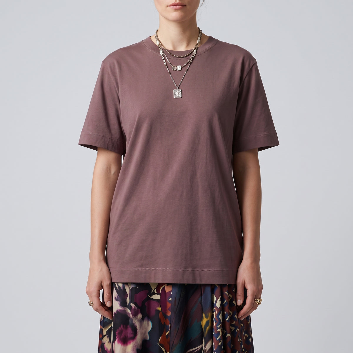 DRIES VAN NOTEN Aubergine Supima Cotton T-Shirt - view 2