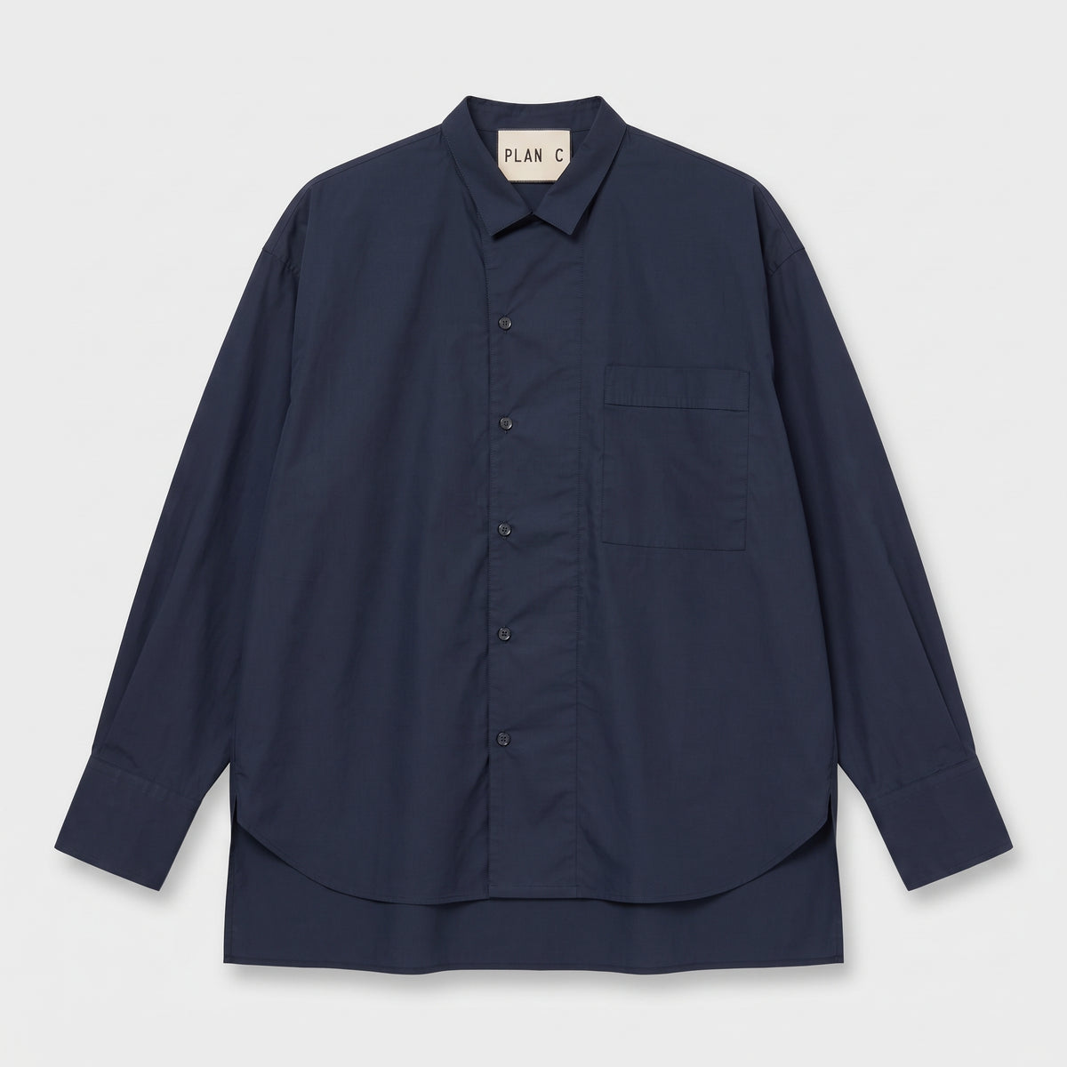 PLAN C Oversized Cotton Button Shirt