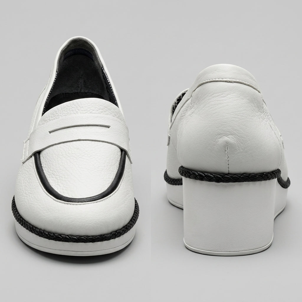 Platform Leather Penny Loafers